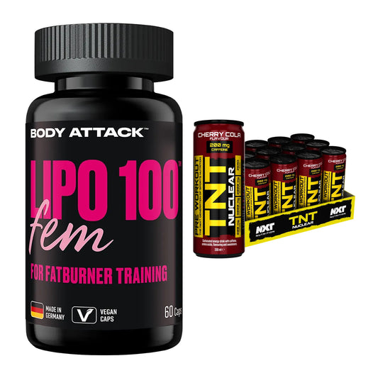Diät-Duo: Body Attack Lipo 100 Fem + NXT Nutrition TNT NUCLEAR – alle enthaltenen Artikel