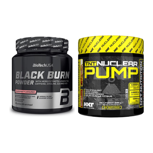 Diät-Duo: BioTech Black Burn Powder + NXT Nutrition TNT Nuclear Pump – alle enthaltenen Artikel