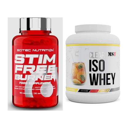Diät-Duo: Scitec Stim Free Burner + MST Iso Clear – alle enthaltenen Artikel