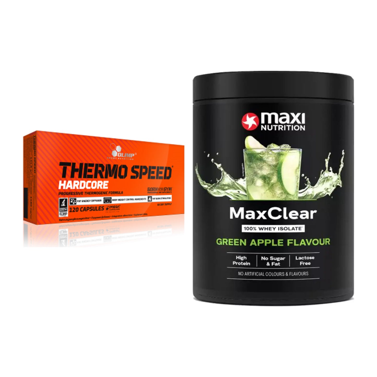 Diät-Duo: Olimp Thermo Speed Hardcore + MaxiNutrition MaxClear 100% – alle enthaltenen Artikel
