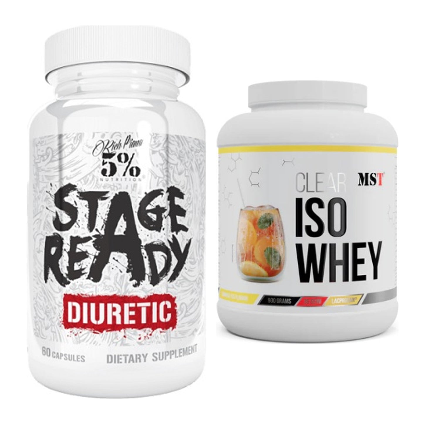 Diät-Duo: 5% Nutrition Stage Ready Diuretic + MST Iso Clear – alle enthaltenen Artikel