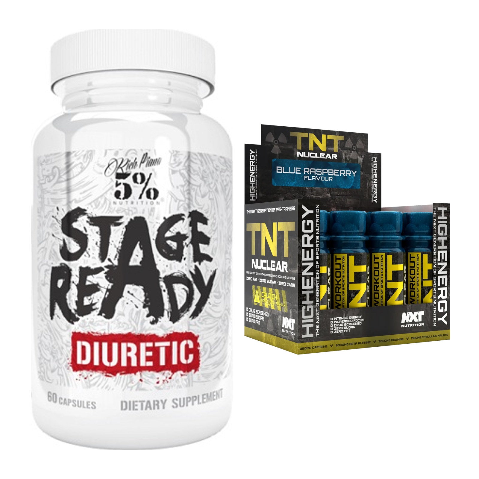 Diät-Duo: 5% Nutrition Stage Ready + NXT Nutrition TNT Nuclear – alle enthaltenen Artikel
