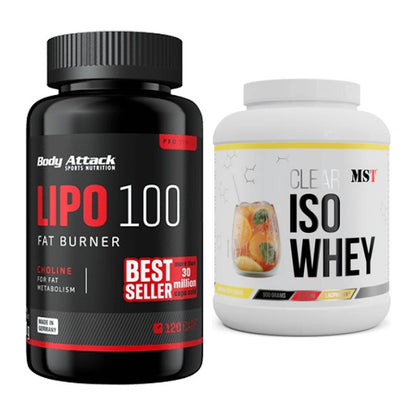 Diät-Duo: Body Attack Lipo 100 (120 Kapsel) + MST Iso Clear – alle enthaltenen Artikel