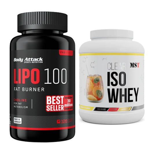 Diät-Duo: Body Attack Lipo 100 (120 Kapsel) + MST Iso Clear – alle enthaltenen Artikel