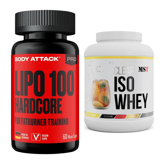 Diät-Duo: Body Attack LIPO 100-HARDCORE + MST Iso Clear – alle enthaltenen Artikel