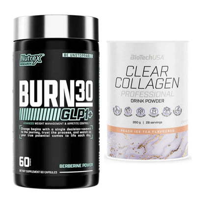 Diät-Duo: Nutrex Burn 30 GLP1+ Control + BioTech Clear Collagen – alle enthaltenen Artikel