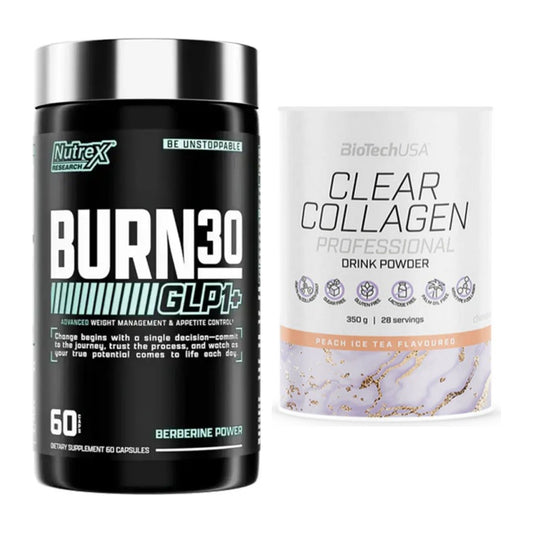 Diät-Duo: Nutrex Burn 30 GLP1+ Control + BioTech Clear Collagen – alle enthaltenen Artikel