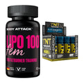 Diät-Duo: Body Attack Lipo 100 Fem + NXT Nutrition TNT Nuclear Shots – alle enthaltenen Artikel