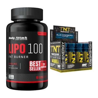Diät-Duo: Body Attack Lipo 100 (120 + NXT Nutrition TNT Nuclear – alle enthaltenen Artikel