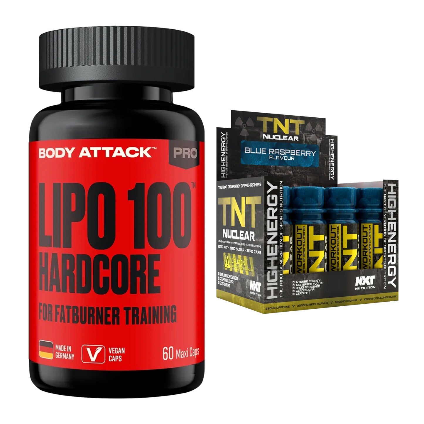 Diät-Duo: Body Attack LIPO + NXT Nutrition TNT Nuclear – alle enthaltenen Artikel