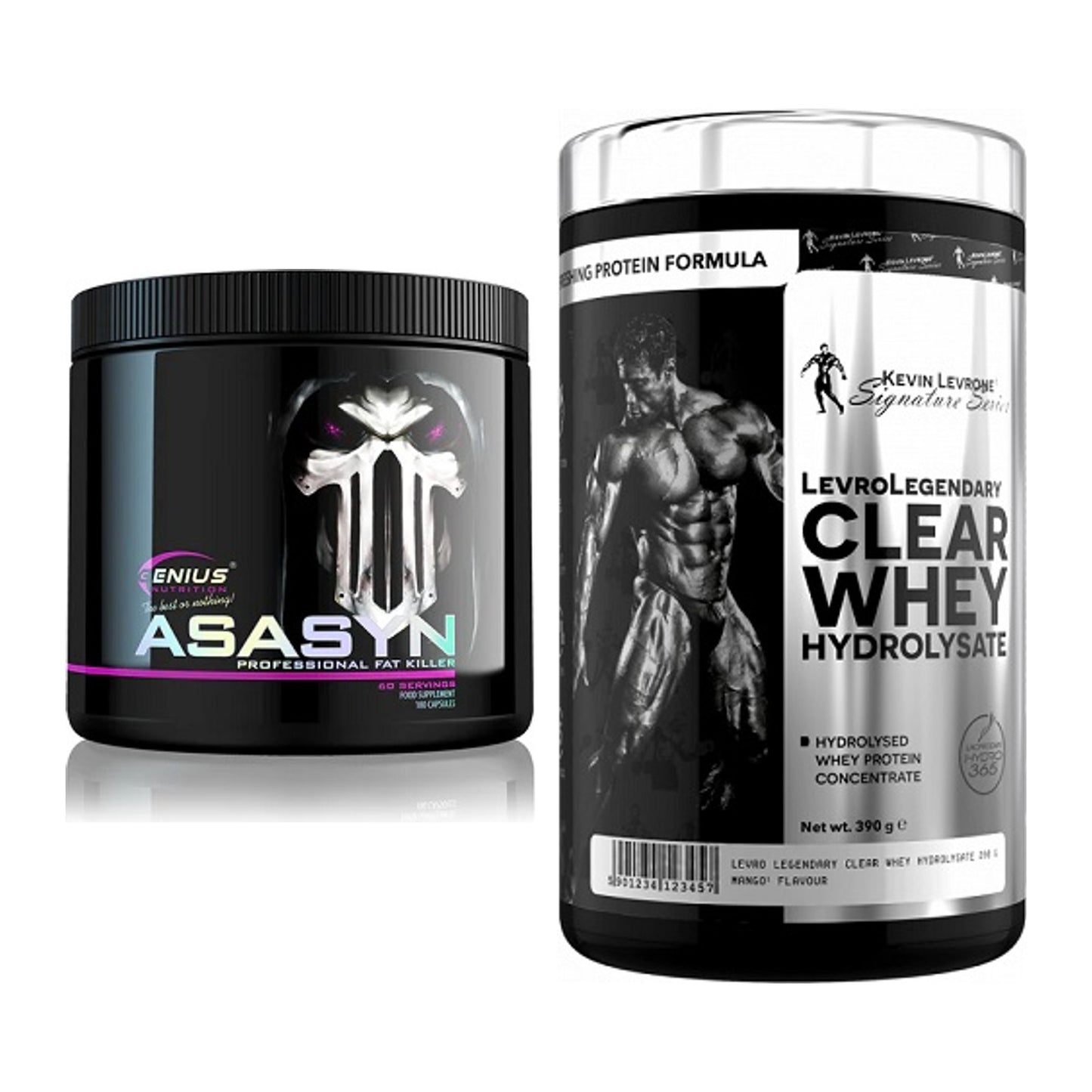 Diät-Duo: Genius Nutrition Asasyn + Kevin Levrone Clear Whey – alle enthaltenen Artikel