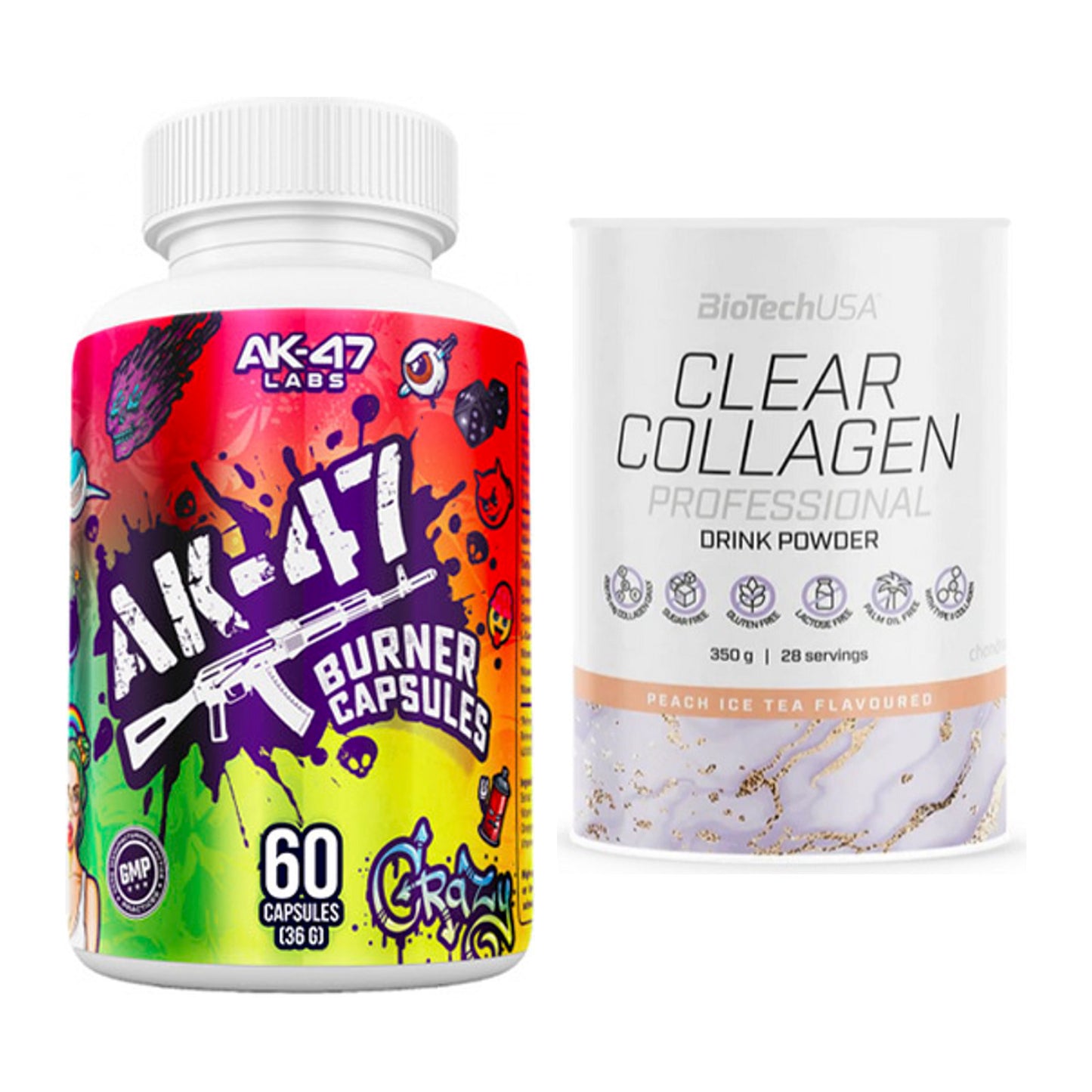 Diät-Duo: AK47 Labs Fatburner + BioTech Clear Collagen – alle enthaltenen Artikel