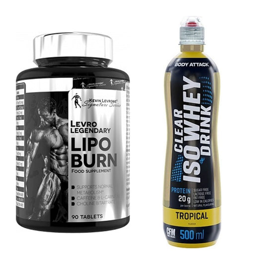 Diät-Duo: Kevin Levrone Lipo Burn + Body Attack Clear Iso Whey Drink – alle enthaltenen Artikel