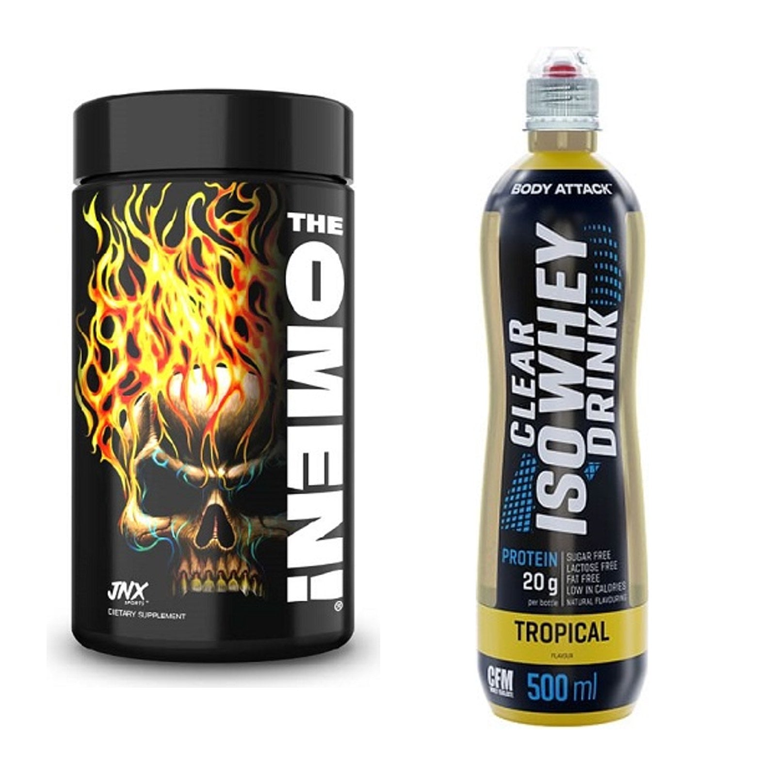Diät-Duo: JNX Sports The Omen! 100 + Body Attack Clear Iso Whey – alle enthaltenen Artikel