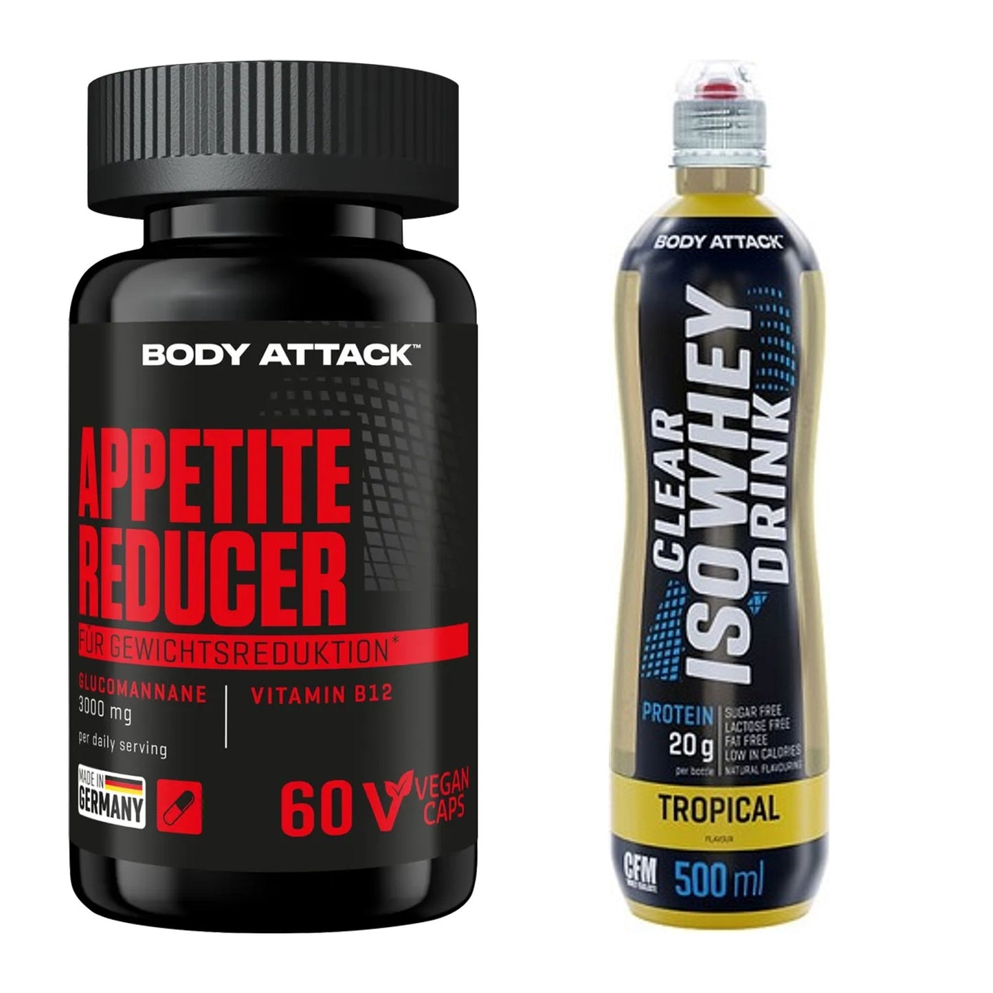 Diät-Duo: Body Attack Appetite Reducer + Body Attack Clear Iso Whey – alle enthaltenen Artikel