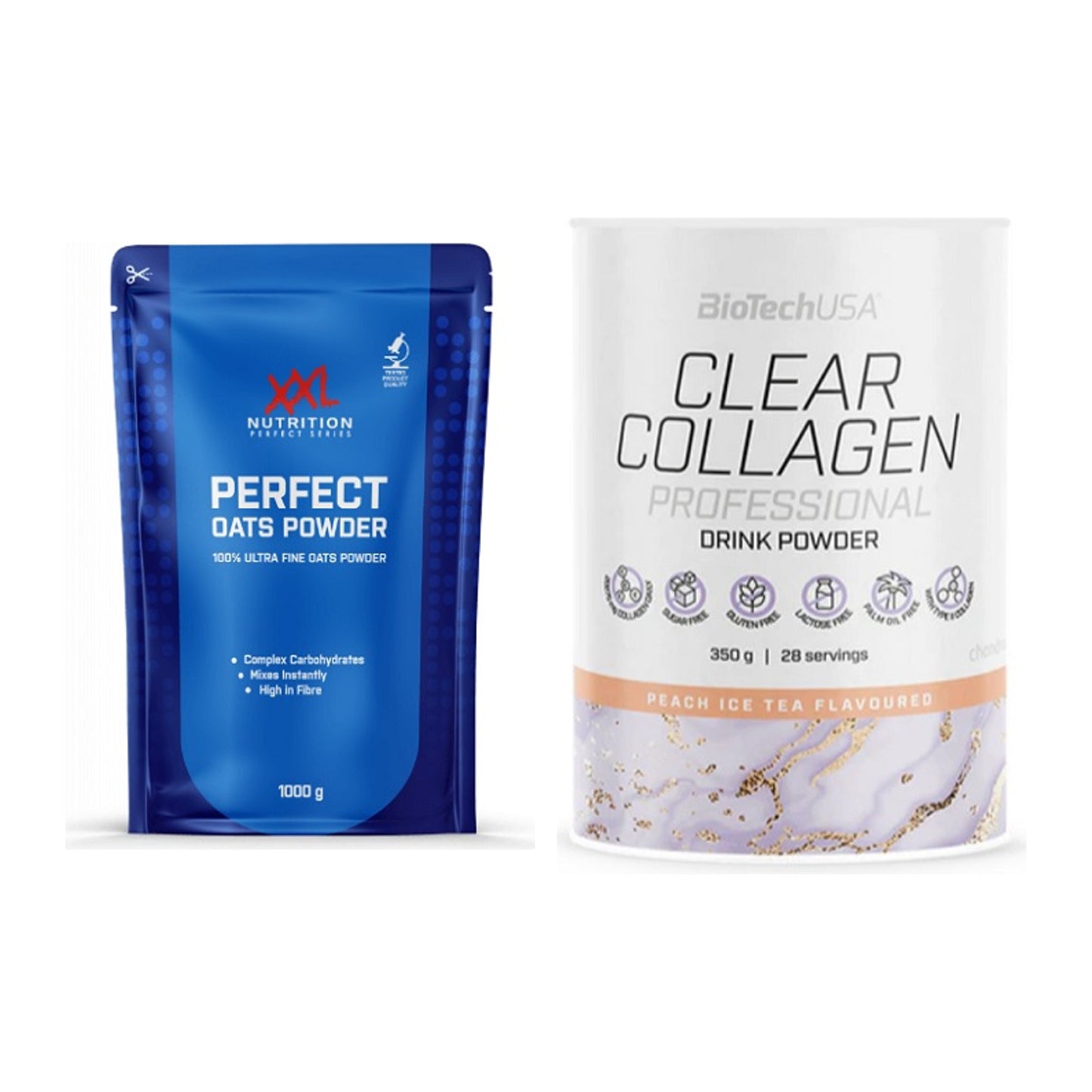 Diät-Duo: XXL Nutrition Perfect Oats Powder + BioTech Clear Collagen – alle enthaltenen Artikel
