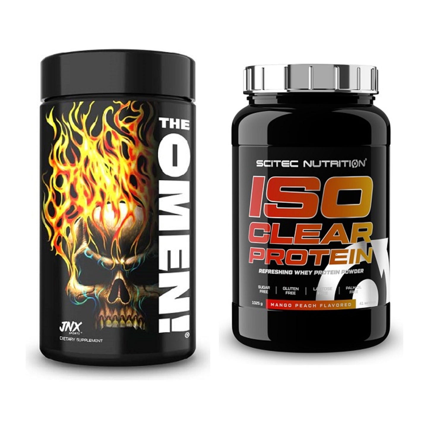 Diät-Duo: JNX Sports The Omen! 100 Kaps. + Scitec IsoClear Protein – alle enthaltenen Artikel
