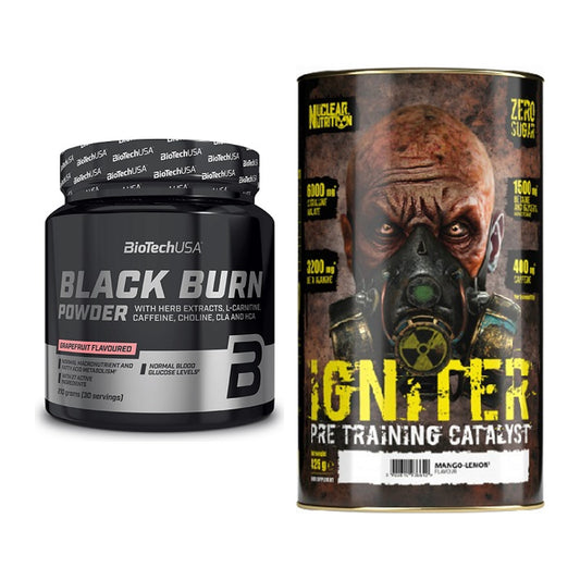 Diät-Duo: BioTech Black Burn Powder + Nuclear Nutrition IGNITER – alle enthaltenen Artikel