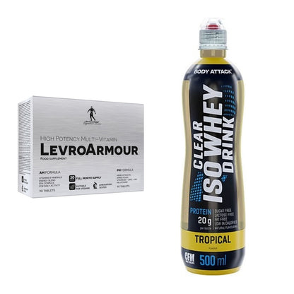 Diät-Duo: Kevin Levrone Levro Armour + Body Attack Clear Iso Whey – alle enthaltenen Artikel