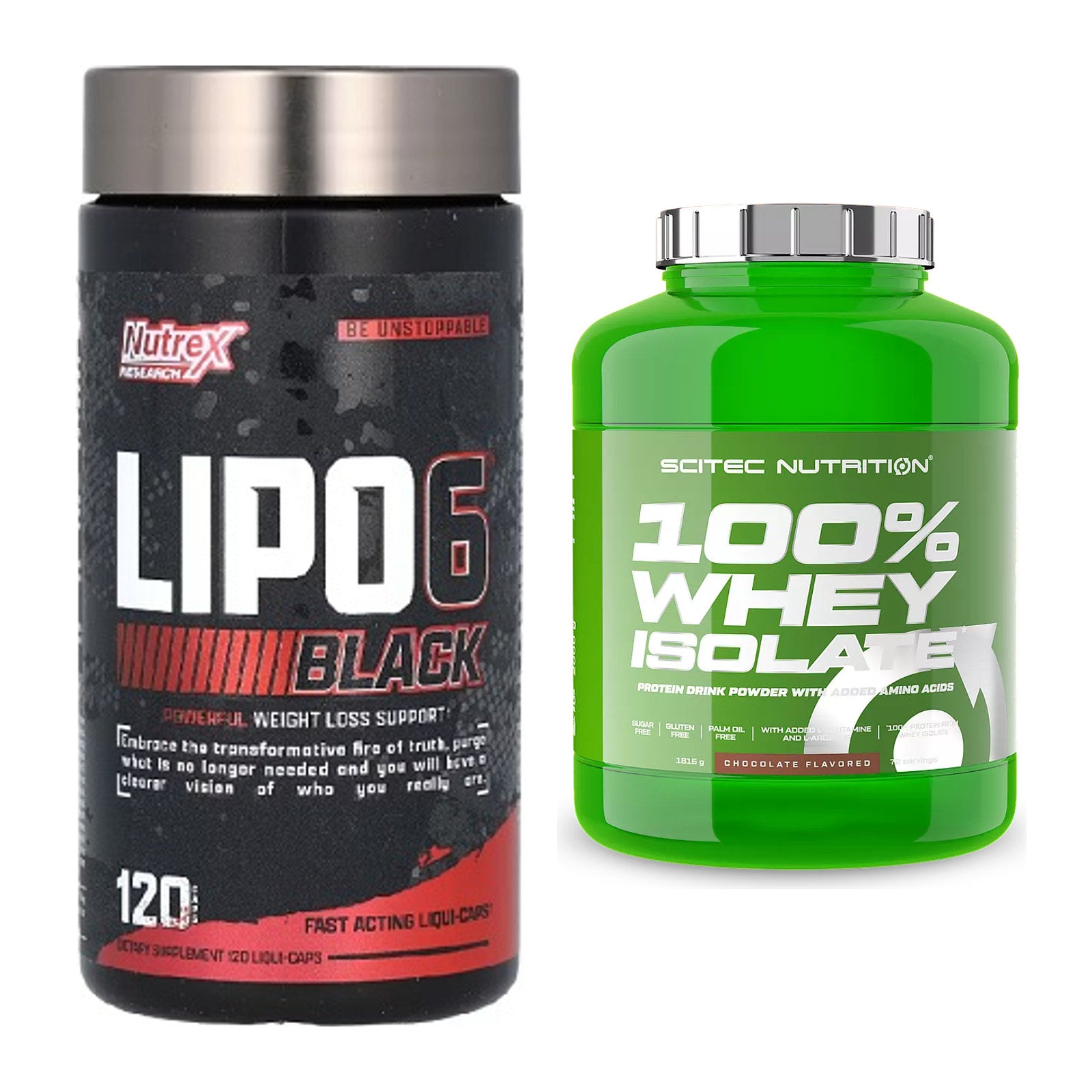 Diät-Duo: Nutrex Lipo 6 black 120 liquid + Scitec Whey Isolate – alle enthaltenen Artikel