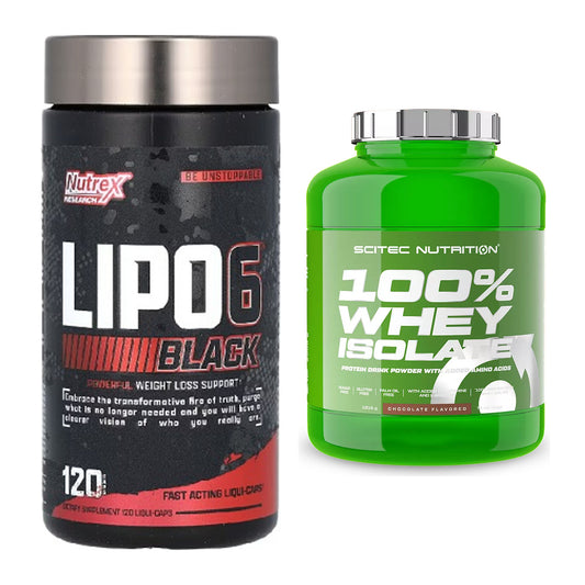 Diät-Duo: Nutrex Lipo 6 black 120 liquid + Scitec Whey Isolate – alle enthaltenen Artikel