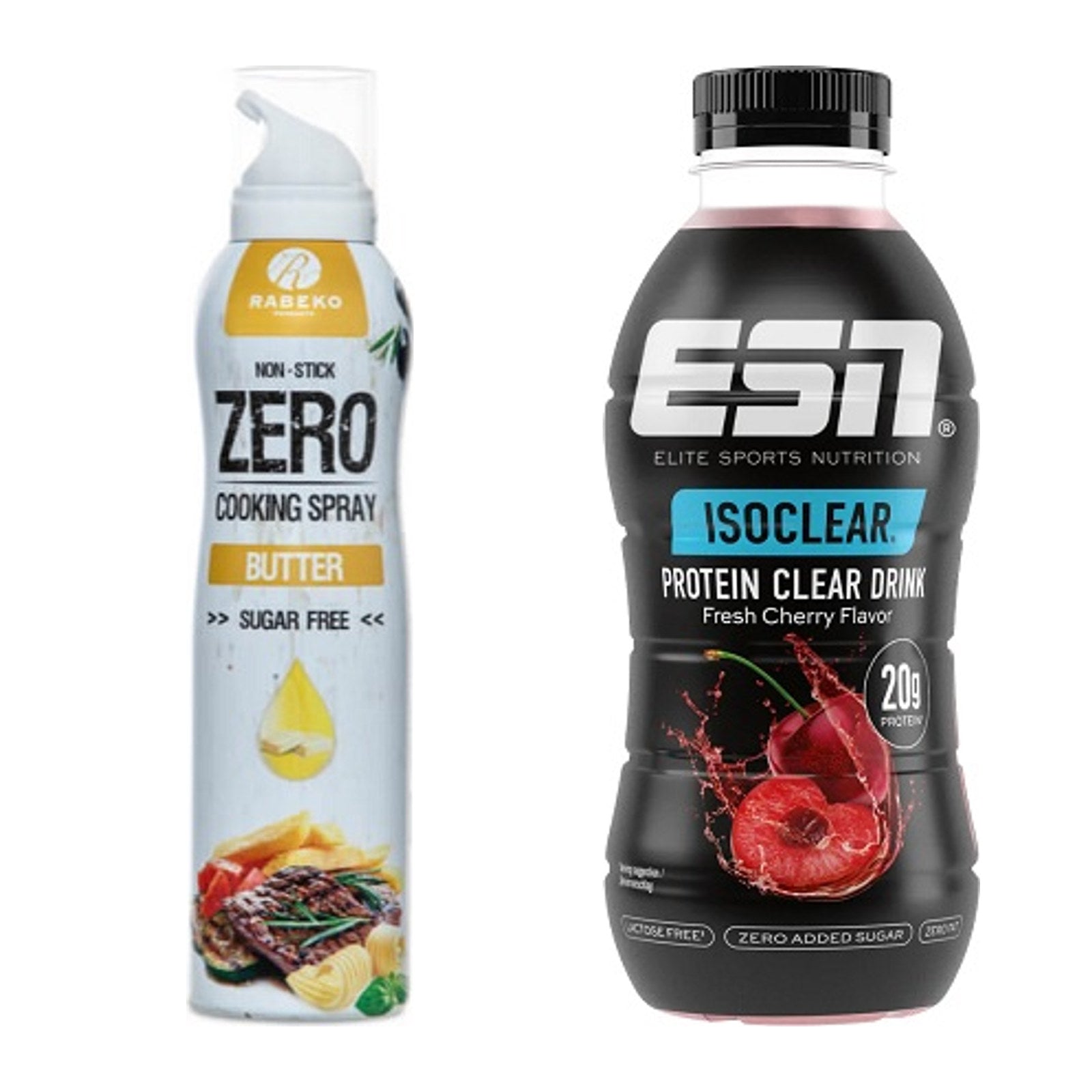 Diät-Duo: Rabeko Zero Cooking Spray + ESN Isoclear RTD – alle enthaltenen Artikel