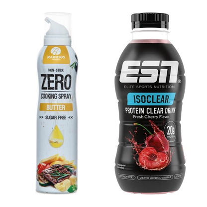 Diät-Duo: Rabeko Zero Cooking Spray + ESN Isoclear RTD – alle enthaltenen Artikel