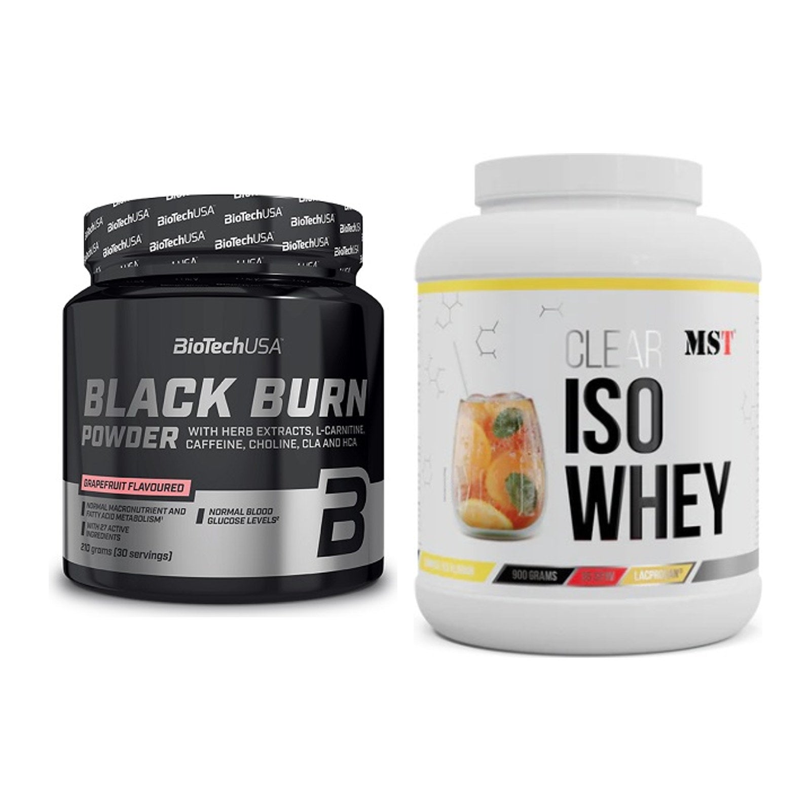 Diät-Duo: BioTech Black Burn Powder + MST Iso Clear – alle enthaltenen Artikel