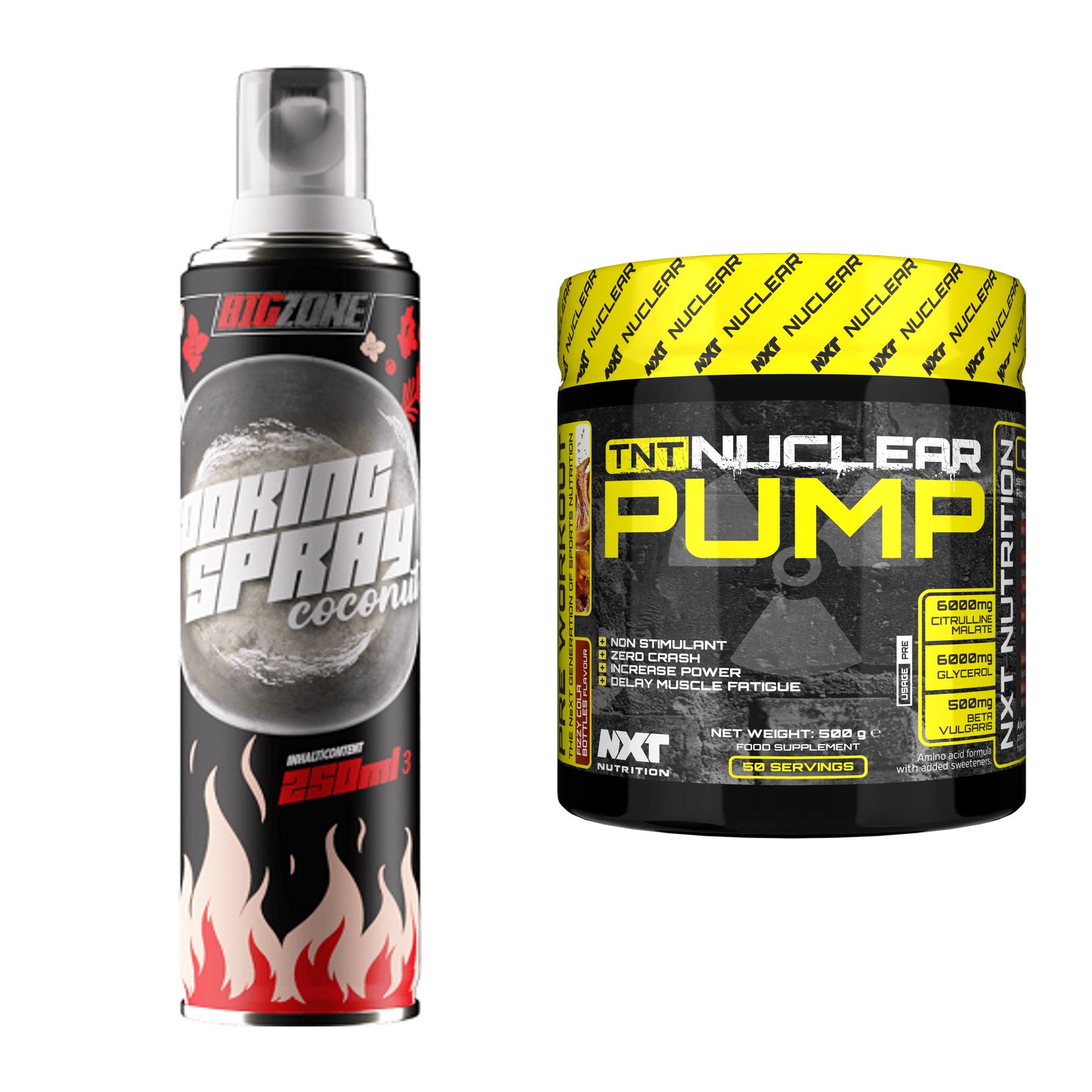 Diät-Duo: Big Zone Coconut Cooking + NXT Nutrition TNT Nuclear – alle enthaltenen Artikel