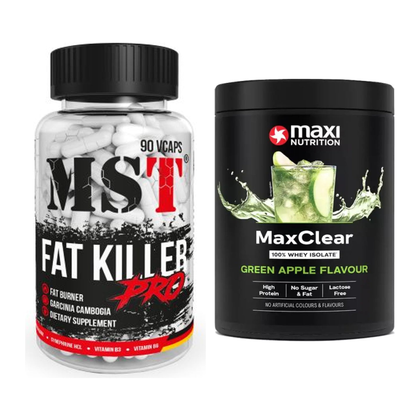 Diät-Duo: MST Fat Killer + MaxiNutrition MaxClear 100% Clear – alle enthaltenen Artikel