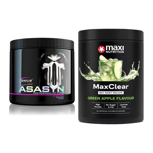 Diät-Duo: Genius Nutrition Asasyn + MaxiNutrition MaxClear 100% Clear – alle enthaltenen Artikel