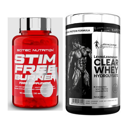 Diät-Duo: Scitec Stim Free Burner + Kevin Levrone Clear Whey – alle enthaltenen Artikel