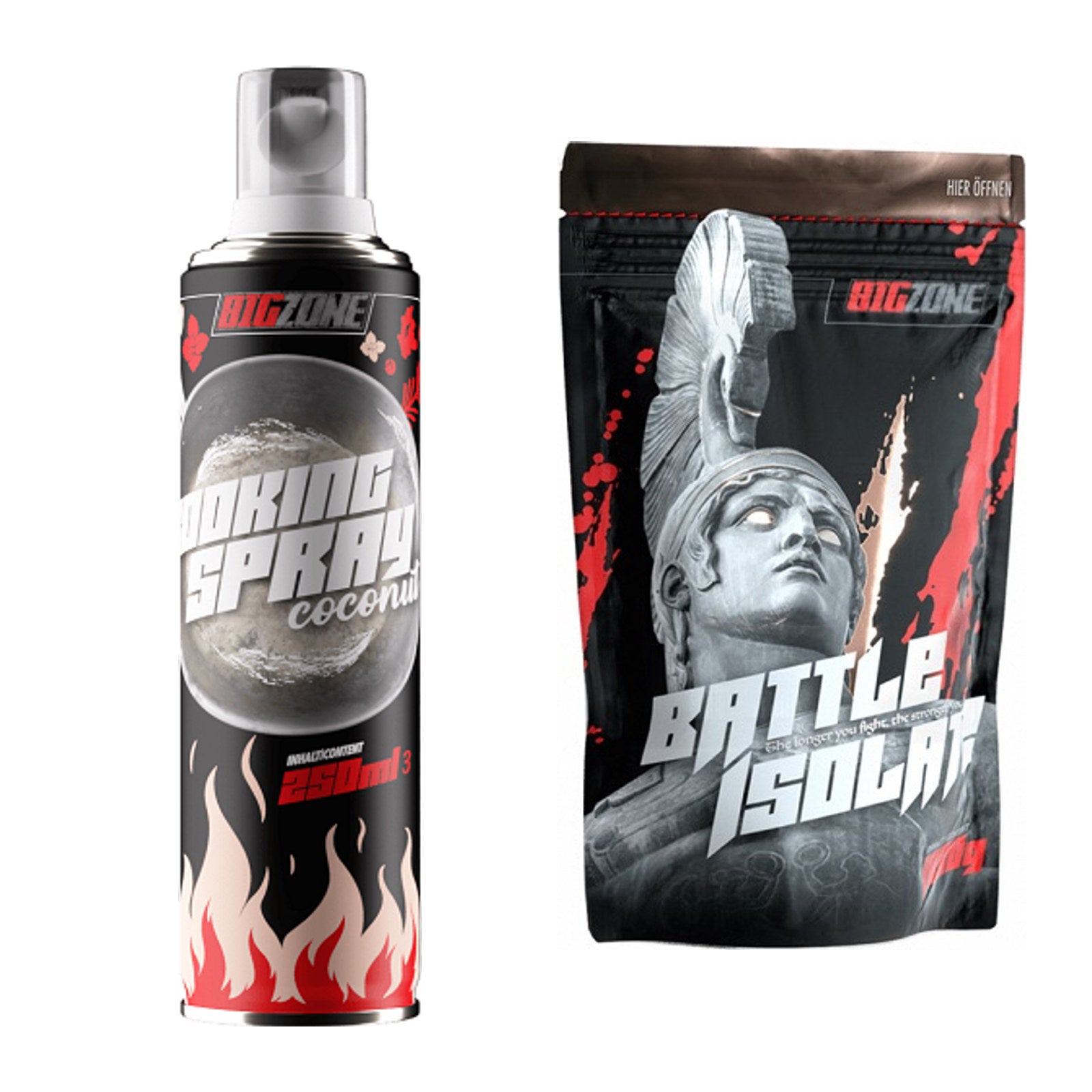 Diät-Duo: Big Zone Coconut Cooking Spray + Big Zone Battle Isolate – alle enthaltenen Artikel
