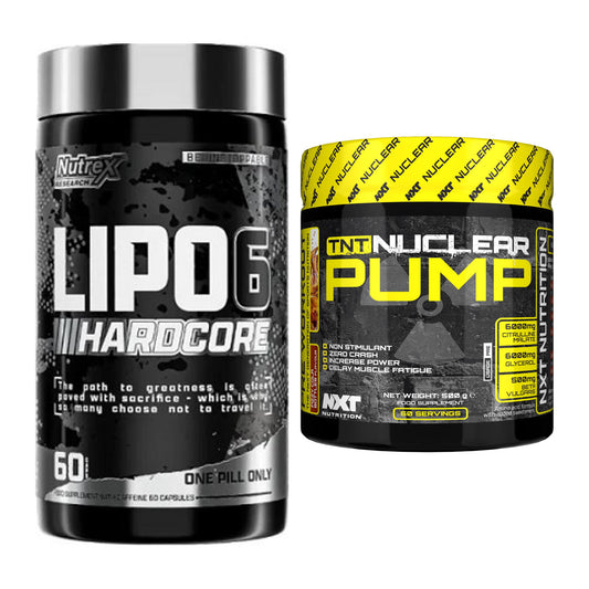 Diät-Duo: Nutrex Lipo 6 Hardcore + NXT Nutrition TNT Nuclear Pump – alle enthaltenen Artikel