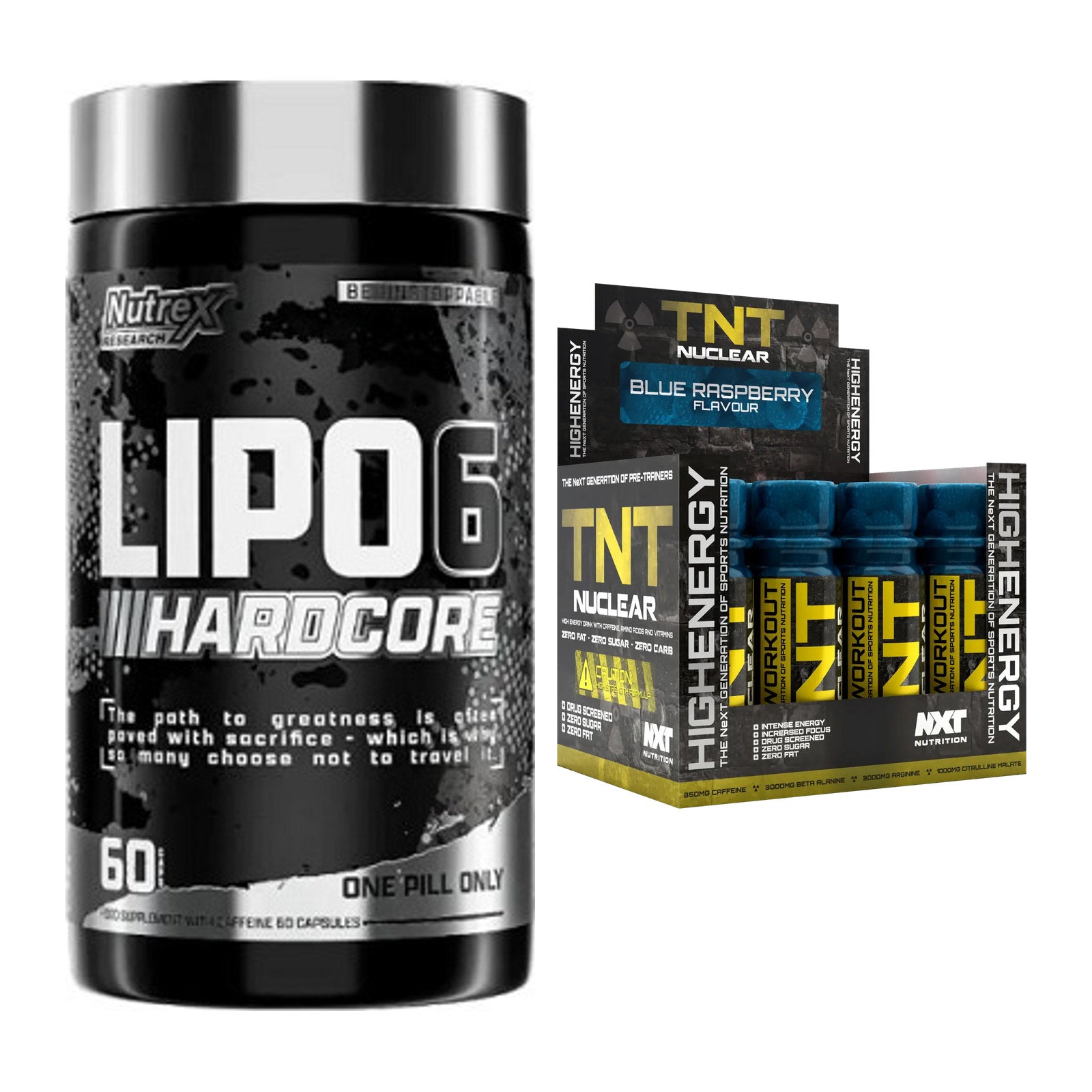 Diät-Duo: Nutrex Lipo 6 Hardcore + NXT Nutrition TNT Nuclear Shots – alle enthaltenen Artikel