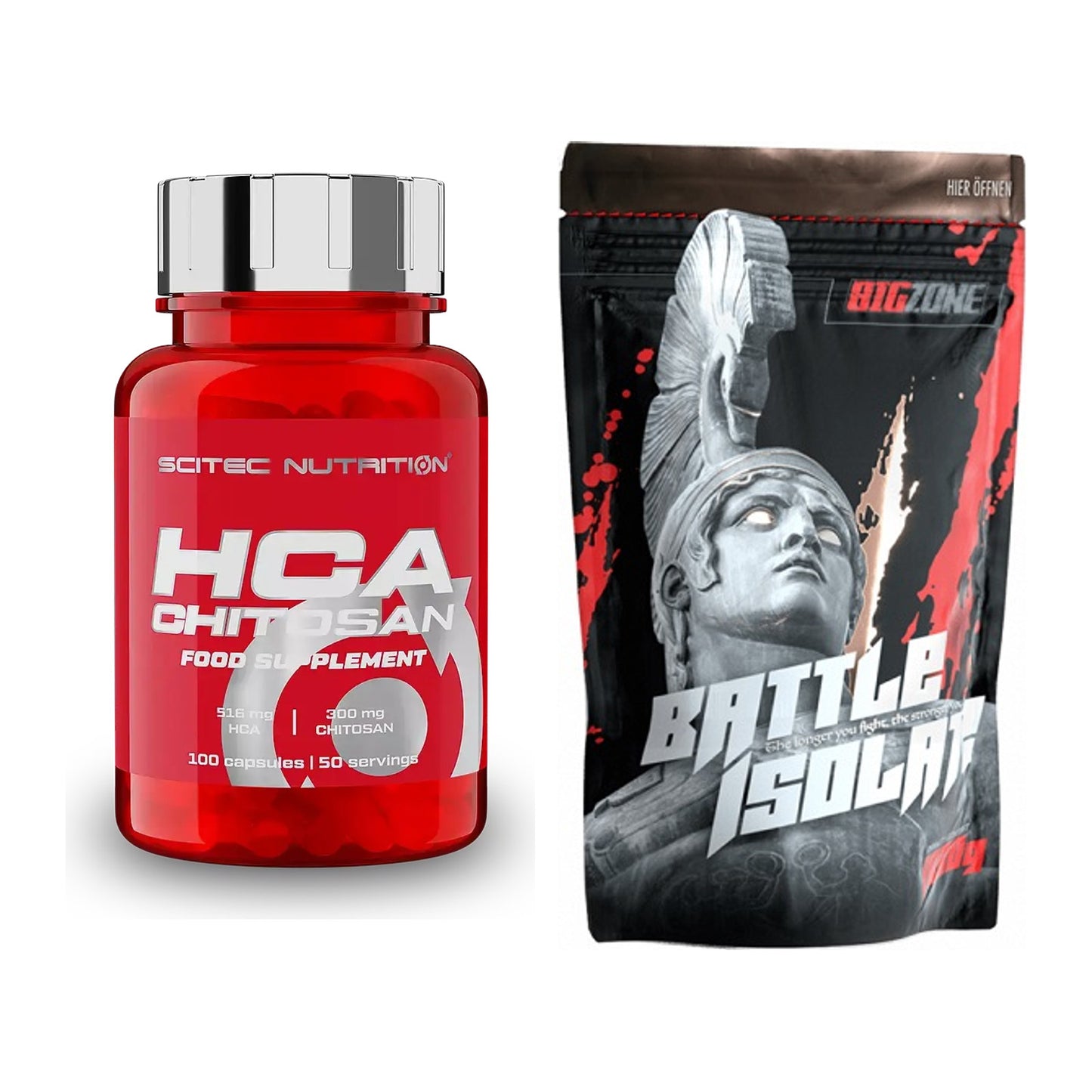 Diät-Duo: Scitec HCA-Chitosan + Big Zone Battle Isolate – alle enthaltenen Artikel
