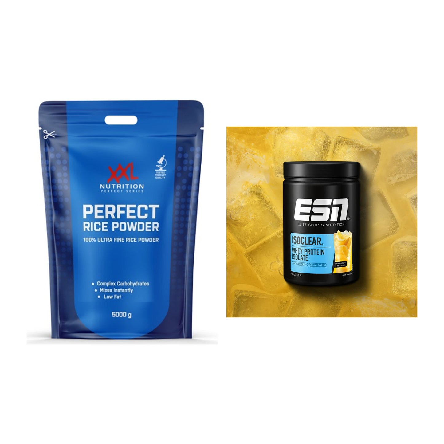 Diät-Duo: XXL Nutrition Perfect Rice + ESN ISOCLEAR Whey Isolate – alle enthaltenen Artikel