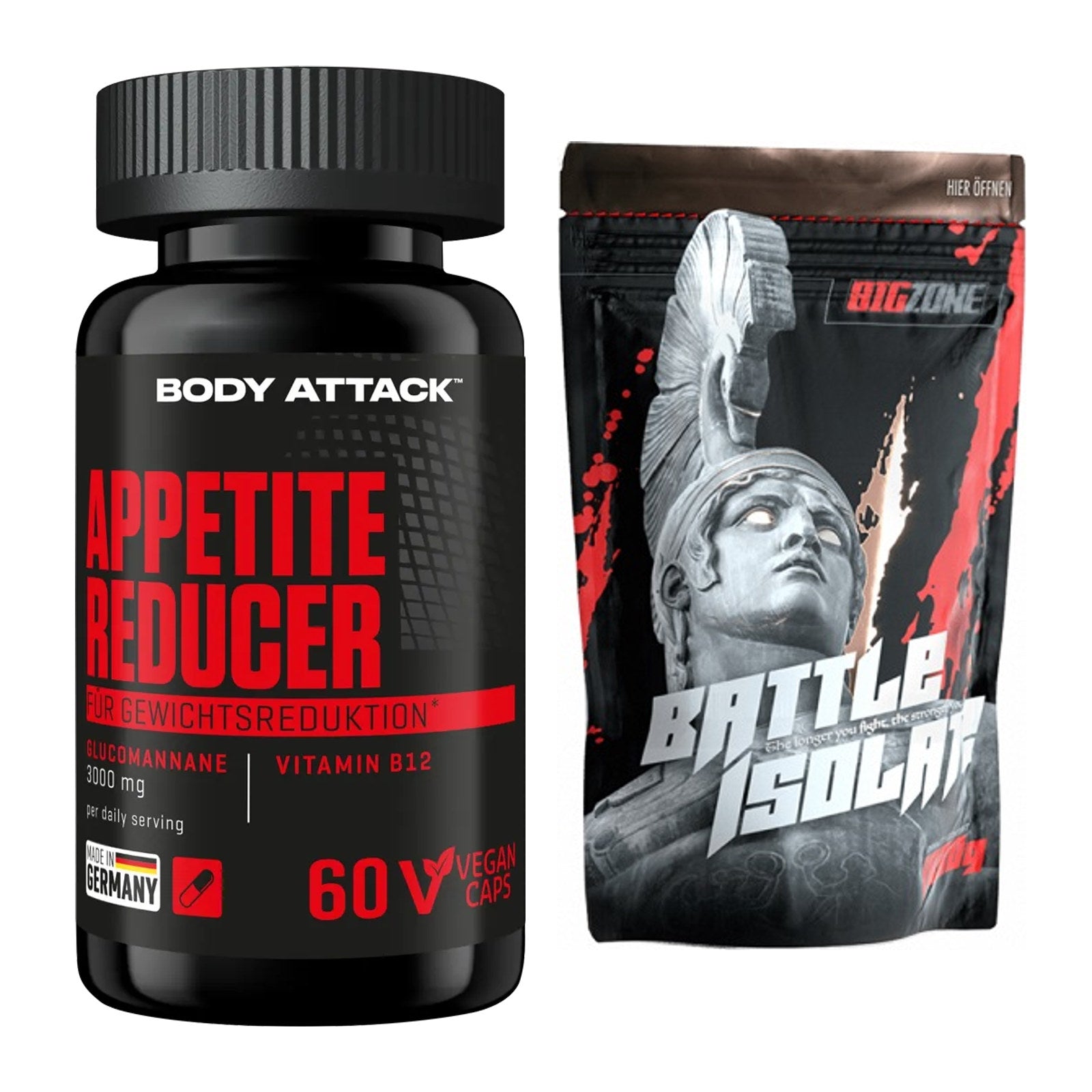 Diät-Duo: Body Attack Appetite Reducer + Big Zone Battle Isolate – alle enthaltenen Artikel