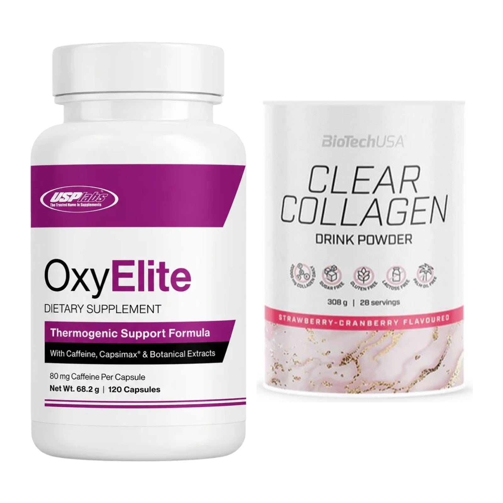 Diät-Duo: USP Labs OxyElite Pro + BioTech Clear Collagen – alle enthaltenen Artikel