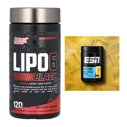 Diät-Duo: Nutrex Lipo 6 black 120 liquid + ESN ISOCLEAR Whey Isolate – alle enthaltenen Artikel