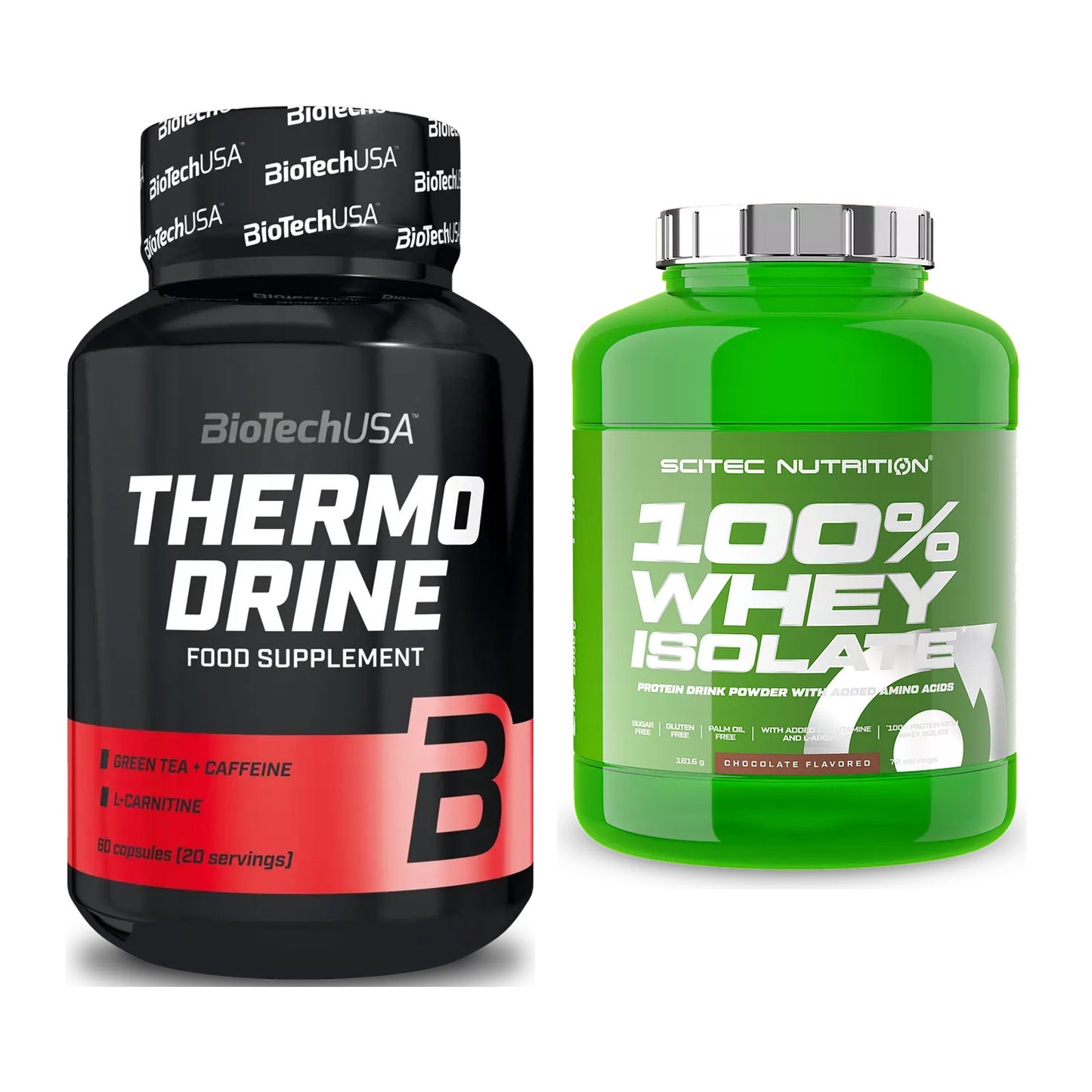 Diät-Duo: BioTech Thermo Drine + Scitec Whey Isolate – alle enthaltenen Artikel