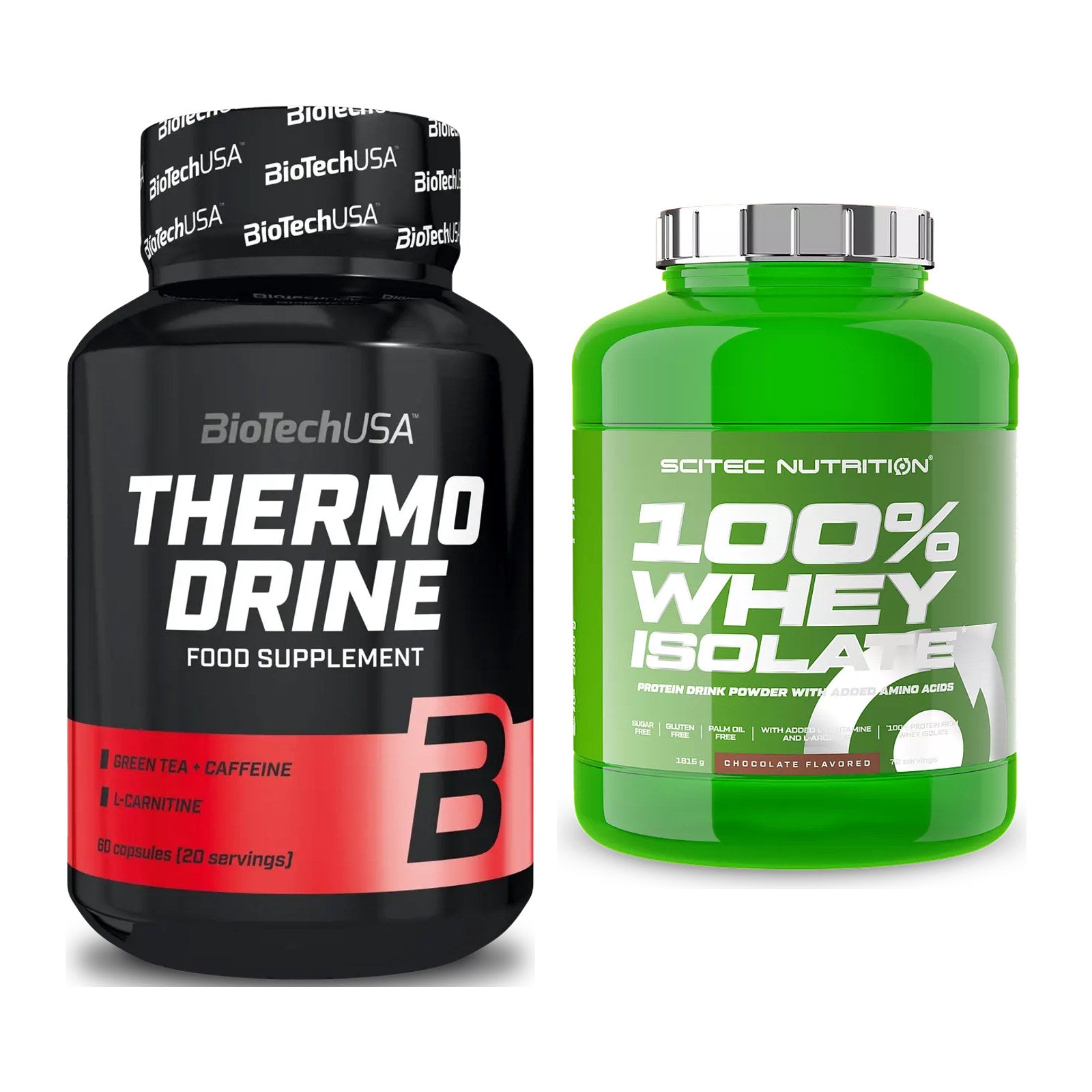 Diät-Duo: BioTech Thermo Drine + Scitec Whey Isolate – alle enthaltenen Artikel