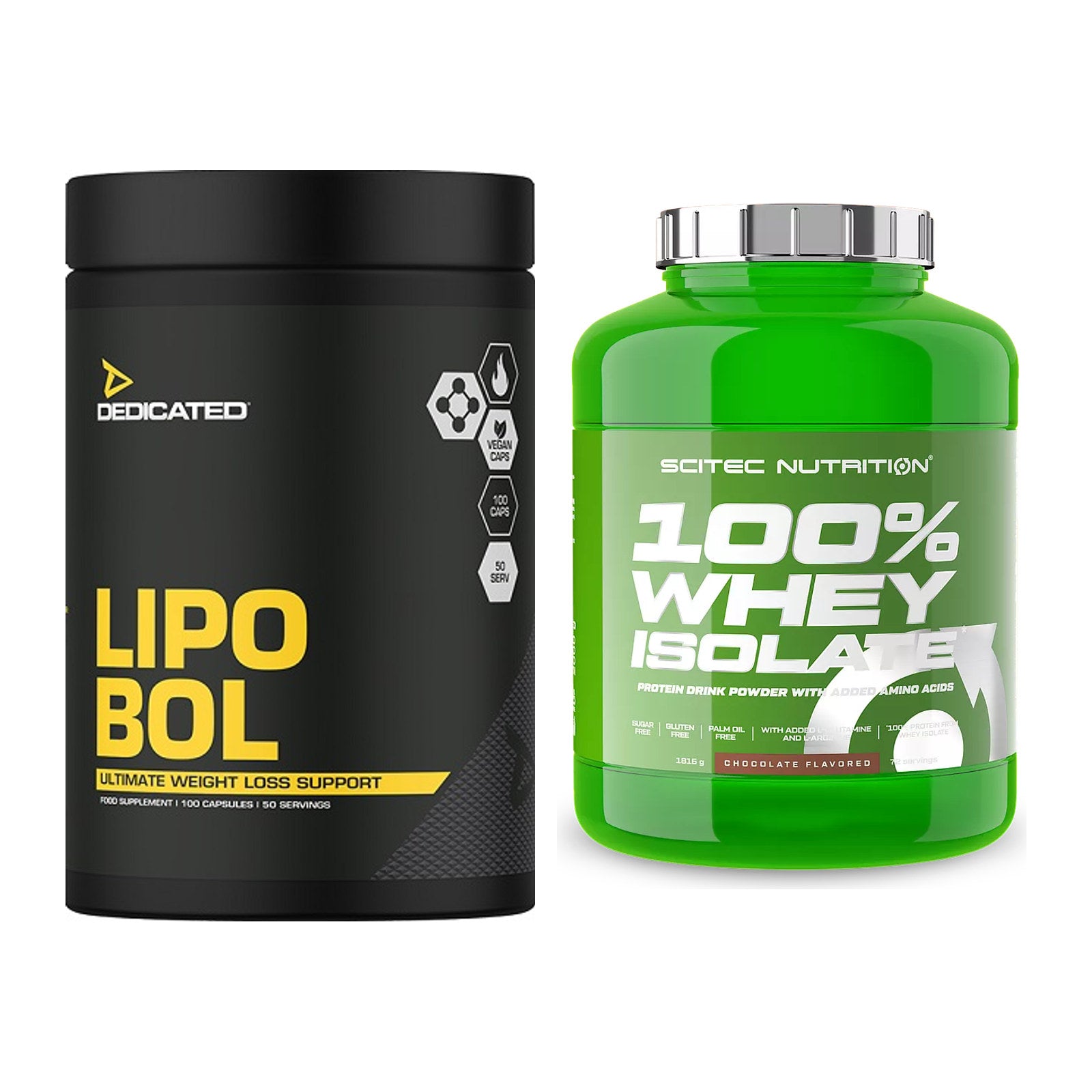 Diät-Duo: Dedicated Lipo-Bol + Scitec Whey Isolate – alle enthaltenen Artikel