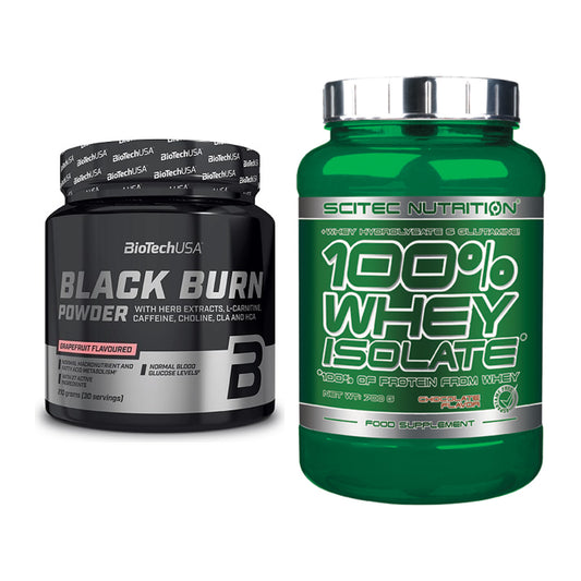 Diät-Duo: BioTech Black Burn Powder + Scitec Whey Isolate – alle enthaltenen Artikel