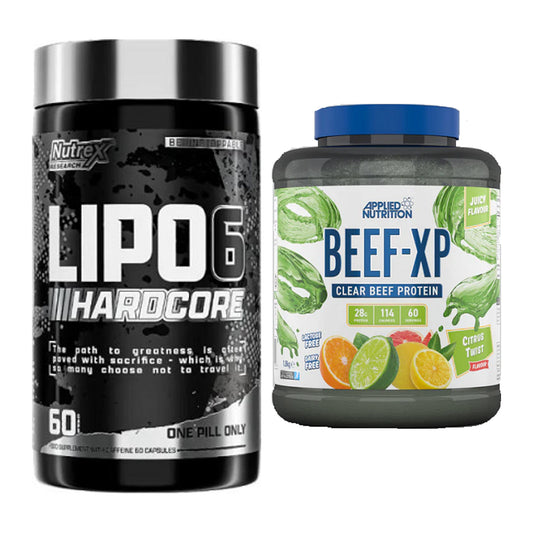 Diät-Duo: Nutrex Lipo 6 Hardcore + Applied Nutrition Clear Beef XP – alle enthaltenen Artikel