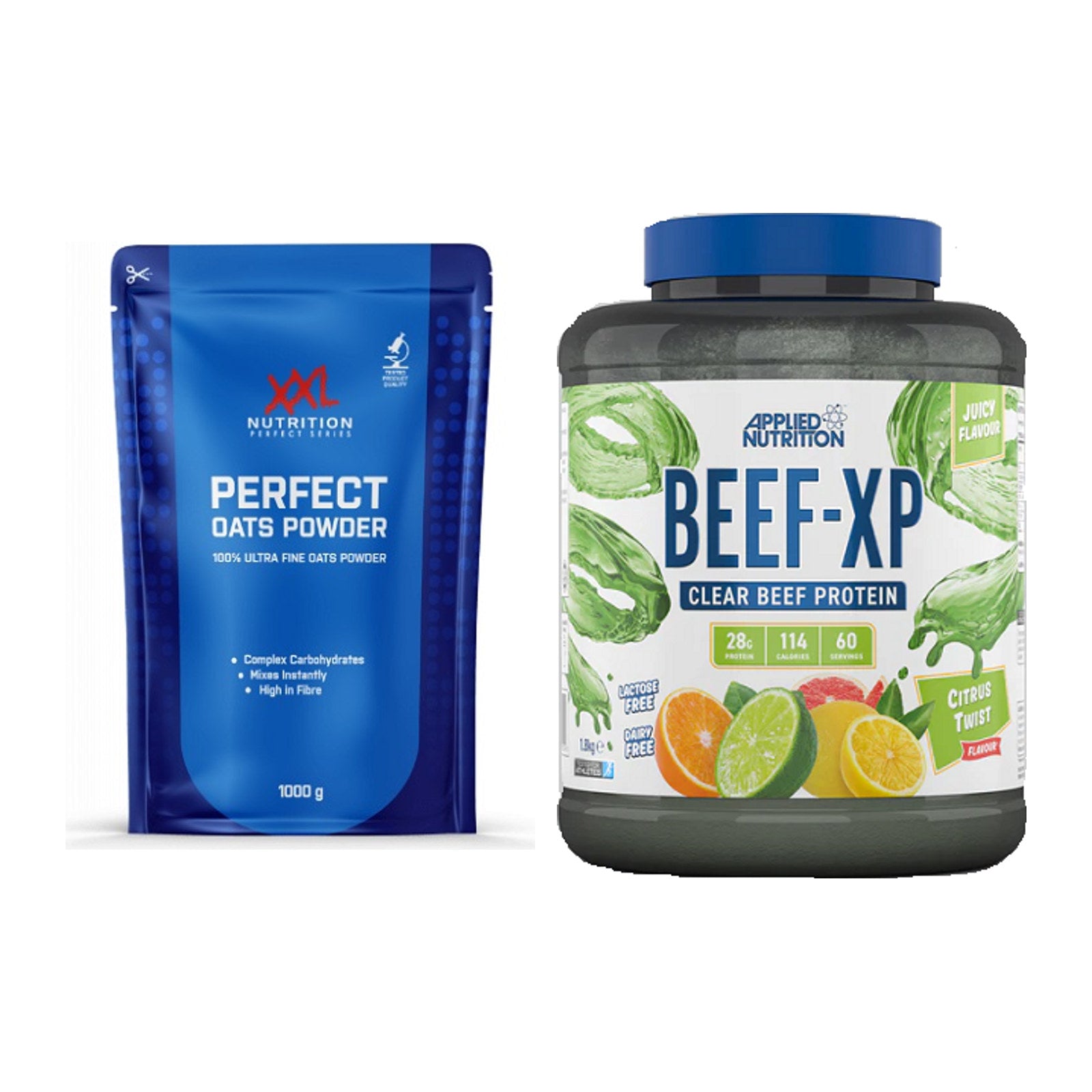 Diät-Duo: XXL Nutrition Perfect Oats + Applied Nutrition Clear Beef – alle enthaltenen Artikel
