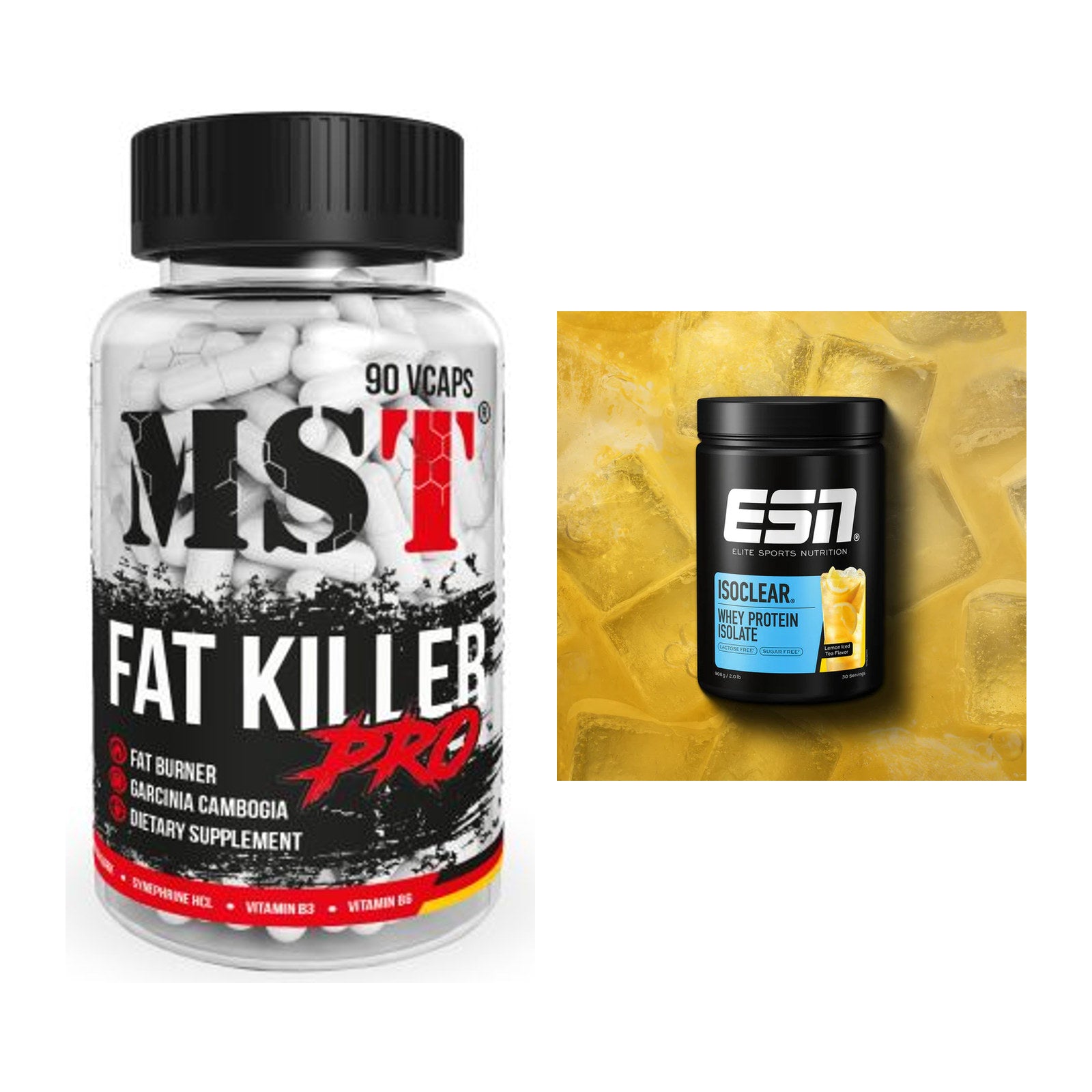 Diät-Duo: MST Fat Killer + ESN ISOCLEAR Whey Isolate – alle enthaltenen Artikel