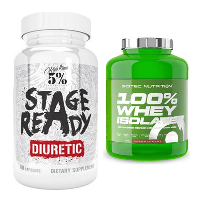 Diät-Duo: 5% Nutrition Stage Ready Diuretic + Scitec Whey Isolate – alle enthaltenen Artikel
