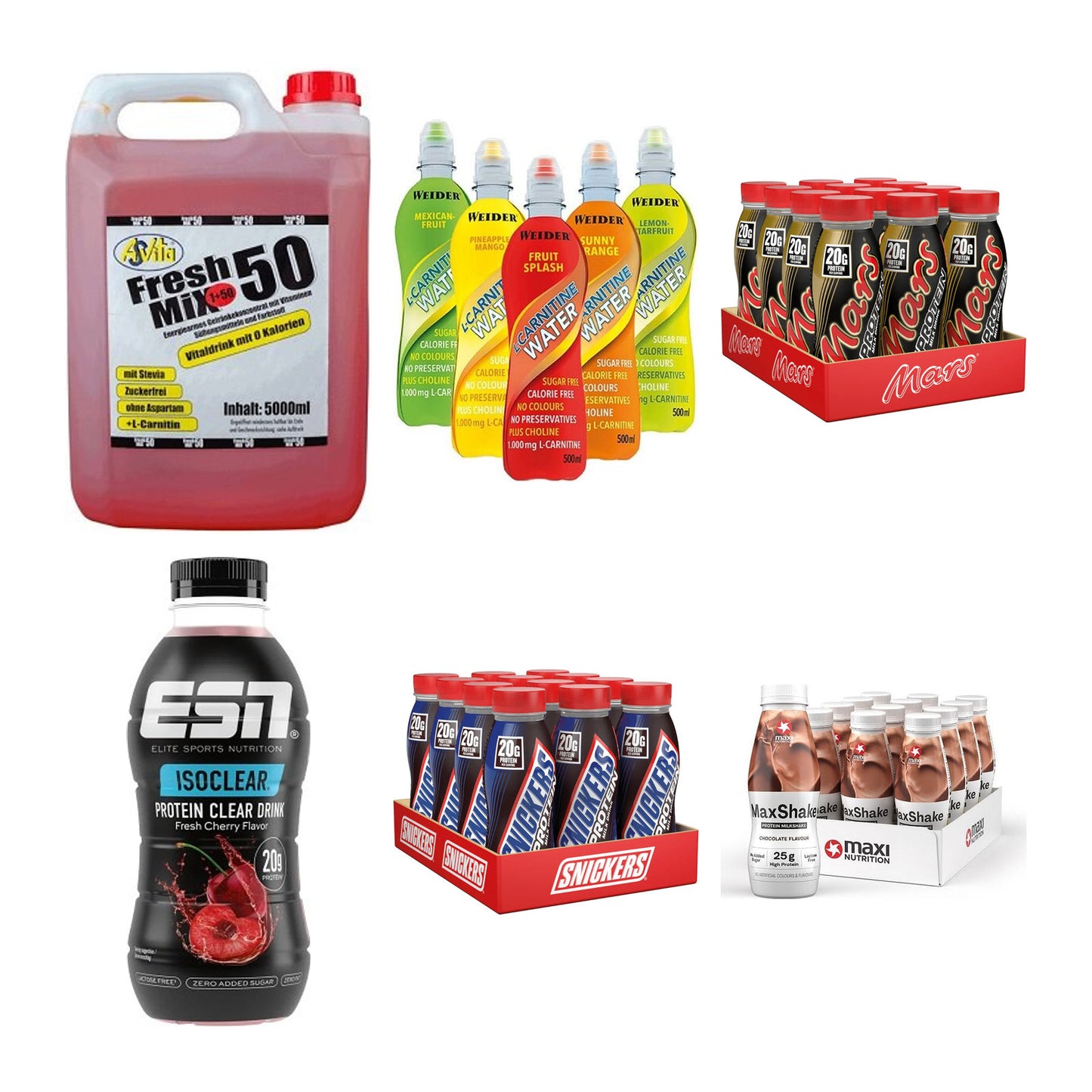 Drinks-Probierset: ASVita Fresh Mix + Weider L-Carnitine + 4 weitere – alle enthaltenen Artikel