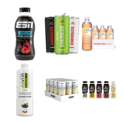 Drinks-Probierset: ESN Isoclear RTD + XXL Nutrition + 4 weitere – alle enthaltenen Artikel